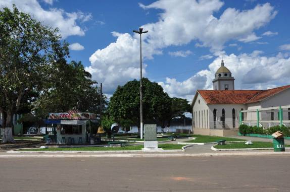 A praça central de Humaitá, no Amazonas